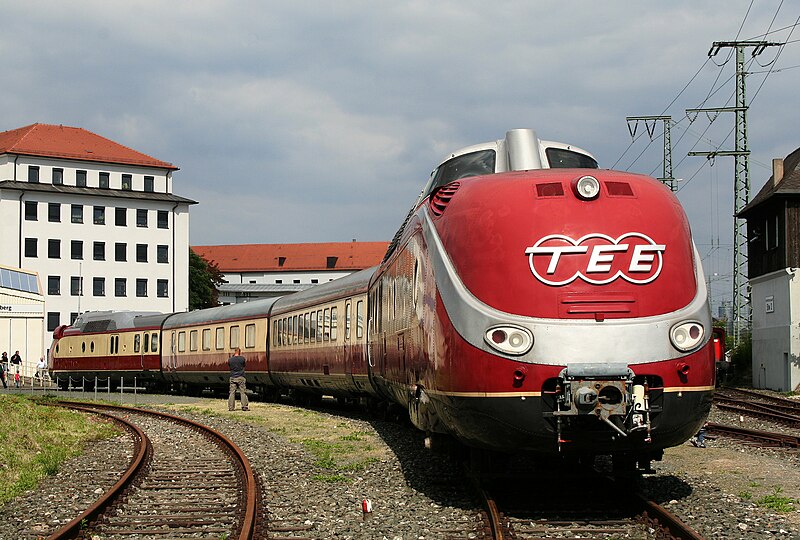 From Wikipedia: At the height of its operations, in 1974, the Trans-Europe Express (TEE) network comprised 45 trains, connecting 130 different cities, from Spain in the west to Austria in the east, and from Denmark to Southern Italy.